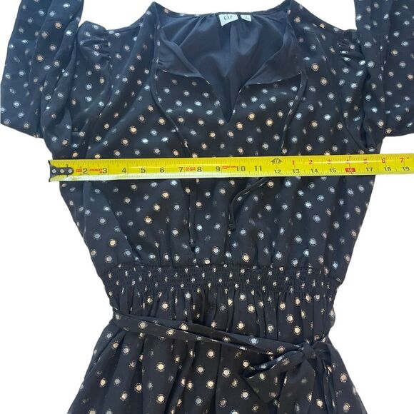 Gap Black Metallic Polka Dot Long Sleeve Midi Dress Women’s Size Small - Picture 7 of 9